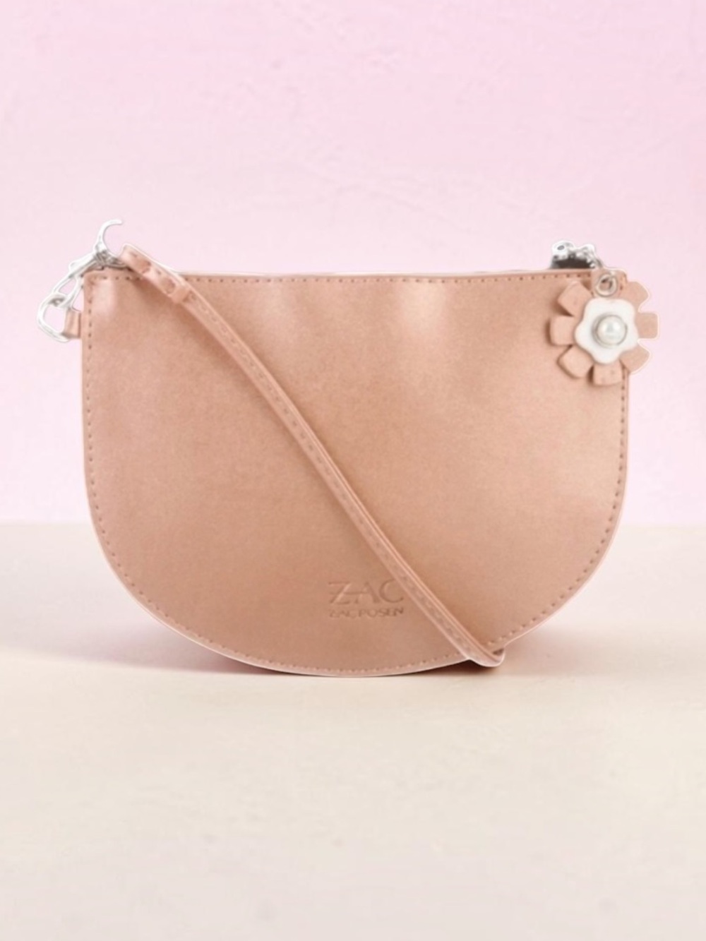 New! ZAC POSEN Celia Rose Gold Crossbody Bag